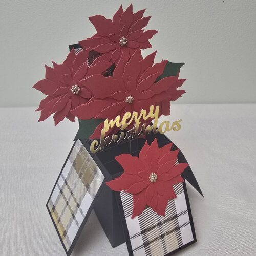 Pretty Poinsettias Pop Up Christmas Greeting Card II